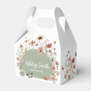 Sage Green Baby Bloom Baby Shower Favor Boxes