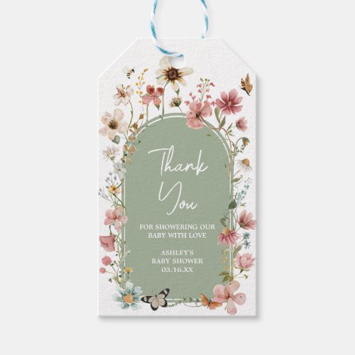 Sage Green Baby Bloom Baby Shower Favor Tags