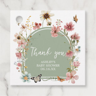 Sage Green Baby Bloom Baby Shower Favor Tags