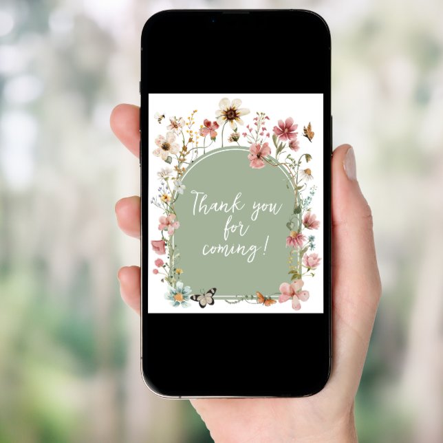 Sage Green Baby Bloom Thank you for Coming Poster (Front Digital)