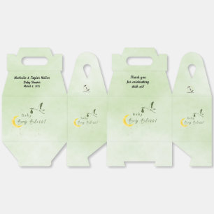 Sage Green Baby Boy Bliss Stork Special Delivery Favor Boxes