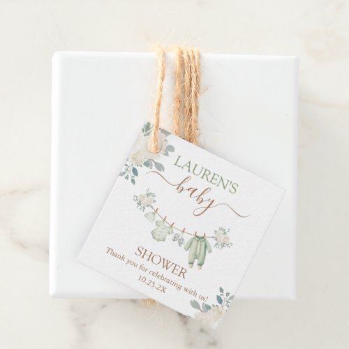 Sage Green Baby Clothes Baby Shower Favor Tags