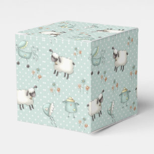 Sage Green Baby Pattern Favor Boxes