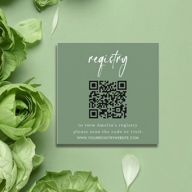 Sage Green Baby Shower Registry Card (Creator Uploaded)