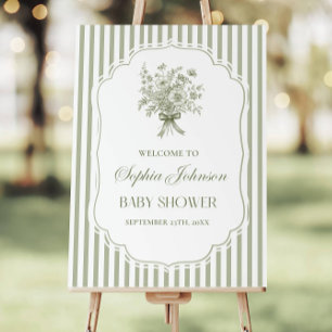 Sage Green Baby Shower Welcome Sign Template Gende
