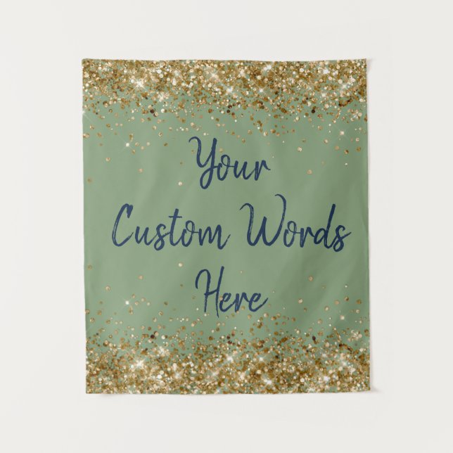 Sage Green Backdrop Birthday Party Photo Booth (Front)