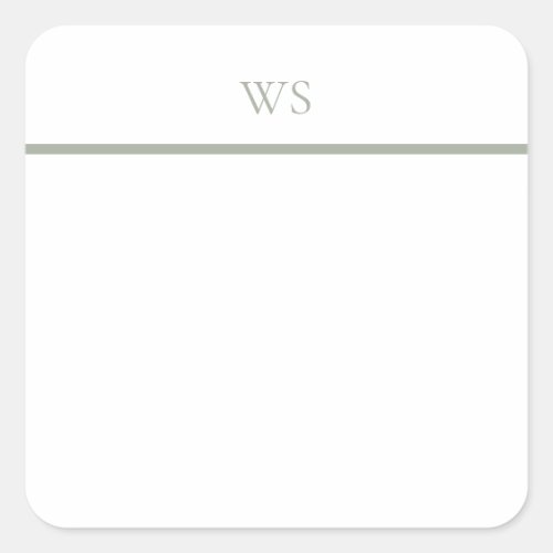 Sage Green Bar Monogram Envelope Seal
