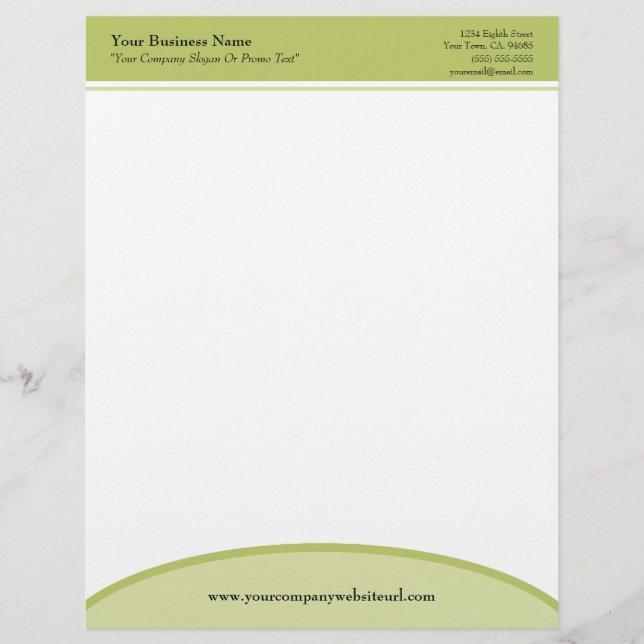 Sage Green Basic Professional Business Letterhead (Front)