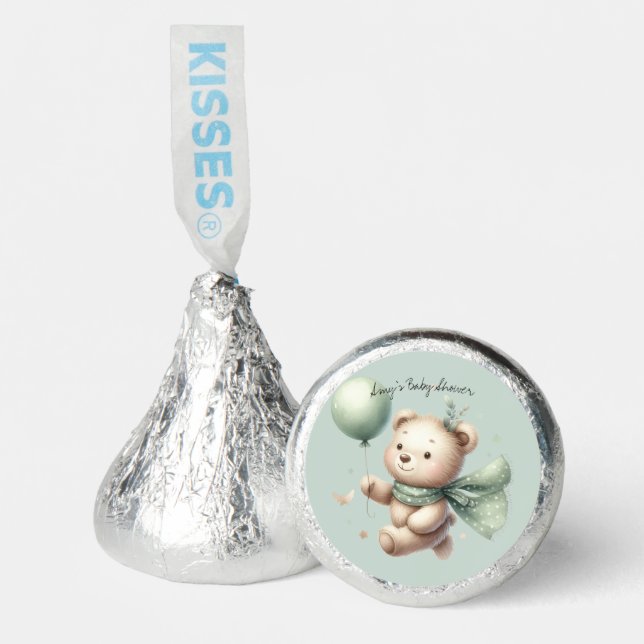 Sage Green Bear Baby Shower  Hershey®'s Kisses® (Front)