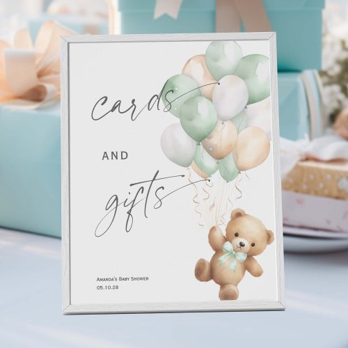 Sage Green Bearly wait Modern Cards and gifts  Poster