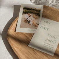 Sage Green Beige Boho Chic Modern Photo Wedding