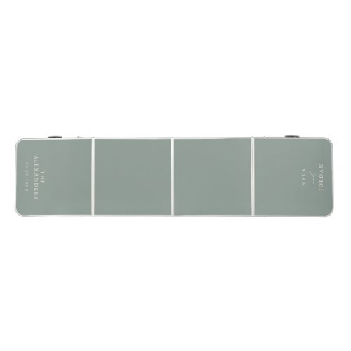 Sage Green & Beige Custom Wedding Personalized Beer Pong Table