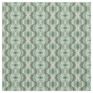 Sage Green Beige Gray Brown Aztec Mosaic Pattern Fabric