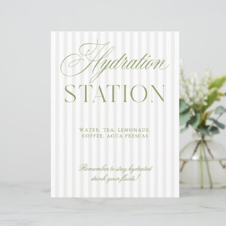 Sage Green & Beige Wedding Hydration Station Sign