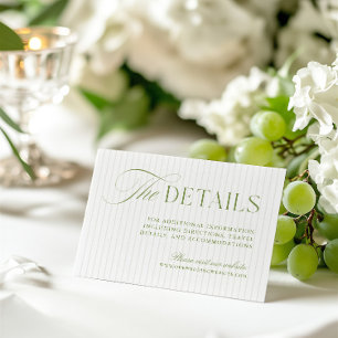Sage Green & Beige Wedding Website Enclosure Card