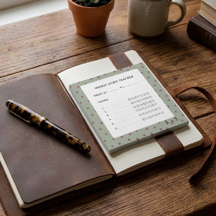 Sage Green & Berry Polka Dot Weekly Habit Tracker Post-it Notes