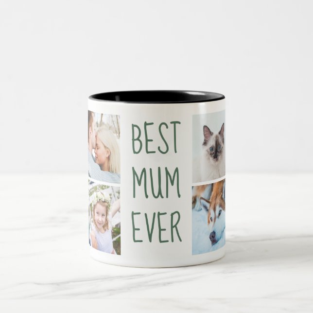 Sage Green | Best Mom Ever Custom Photo Mug (Center)