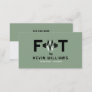 Sage Green, Black and White Fitness Trainer Business Card