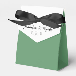 Sage Green Black and White Wedding Favor Box