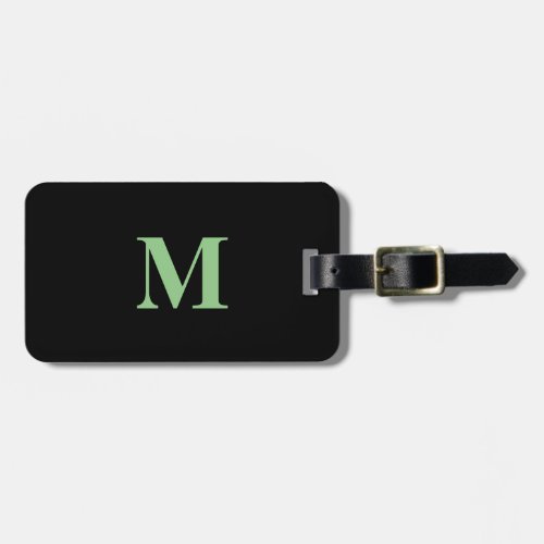 Sage Green Black Monograms Gift Party Favor Luggage Tag