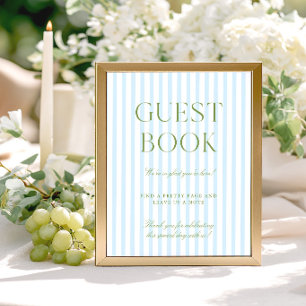 Sage Green & Blue Wedding Guest Book Sign