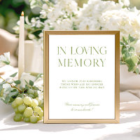 Sage Green & Blue Wedding In Loving Memory Sign