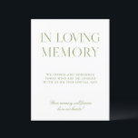 Sage Green & Blue Wedding In Loving Memory Sign<br><div class="desc">This sign offers a heartfelt way to honor and remember loved ones on your wedding day. Designed in a white and sage green palette with refined serif typography, it blends beautifully with modern, garden, and classic wedding themes. Fully customizable — adjust the wording to create a personal tribute that reflects...</div>