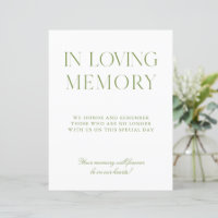 Sage Green & Blue Wedding In Loving Memory Sign