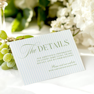 Sage Green & Blue Wedding Website Enclosure Card