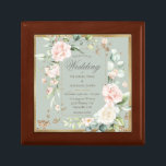 Sage Green Blush Elegant Floral Wedding Invitation Gift Box<br><div class="desc">Luxurious gold trimmed sage green,  pink blush flowers. Such a perfect way to preserve your beautiful wedding invitation.  “Wedding” is in a gorgeous script. I’ve enjoyed creating this design for you. Zazzle guarantees 100% customer service and satisfaction. The perfect keepsake for a shower or wedding gift.</div>