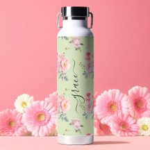 Sage Green Blush Pink Cute Girly Boho Floral 