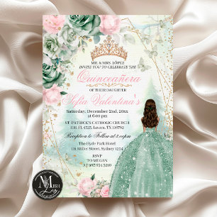 Sage Green Blush Pink Enchanted Forest 15 Anos Invitation