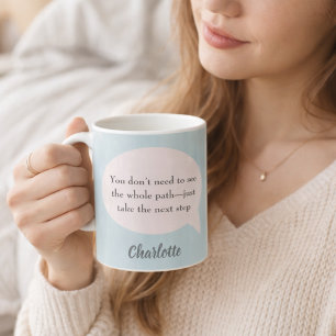 Sage green blush pink inspirational goal quote coffee mug