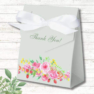 Sage Green Blush Pink Peony Bridal Shower  Favor Boxes