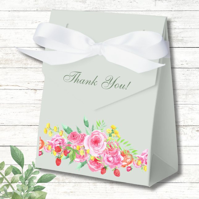 Sage Green Blush Pink Peony Bridal Shower  Favor Boxes (Creator Uploaded)