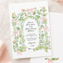 Sage Green Blush Watercolor Rococo Garden Wedding
