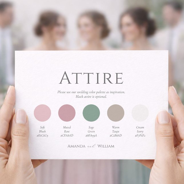 Sage Green & Blush Wedding Attire Card (Creator Uploaded)