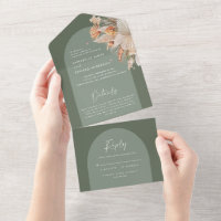 Sage Green bohemian pampas grass wedding