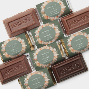 sage green bohemian pampas grass wedding hershey's miniatures