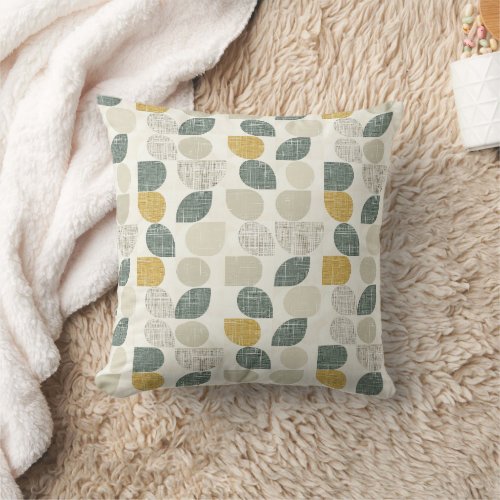 Sage Green Boho Abstract Throw Pillow