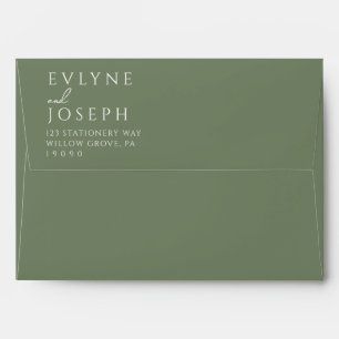 Sage Green Boho Chic Bold Unique Wedding   Envelope