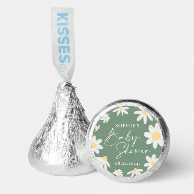 Sage Green Boho Daisy Flower hershey®'s kisses® (Front)