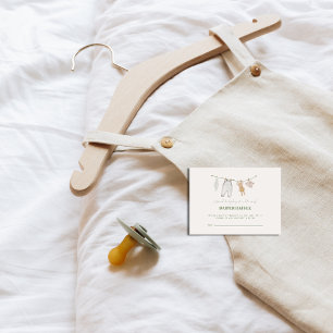 Sage Green Boho Diaper Raffle Baby Shower  Enclosure Card