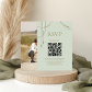 Sage Green Boho Draped Beaded Wedding QR Code RSVP Enclosure Card