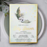 Gold foil baby shower sales invitations