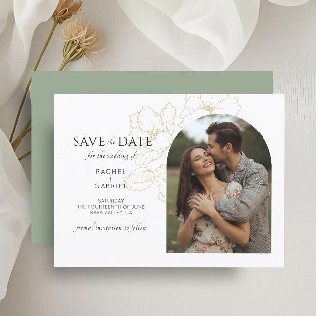 Sage Green | Boho Floral Wedding Save the Date (Creator Uploaded)