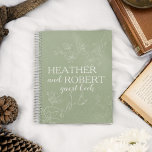 Sage Green Boho Floral Wedding Spiral Guest Book<br><div class="desc">If you're looking for a unique and personalized wedding guest book, look no further than the sage green boho floral wedding spiral guest book! This guest book is perfect for your rustic wedding or special occasion. With its chic floral design, this guest book is sure to impress your guests. Not...</div>