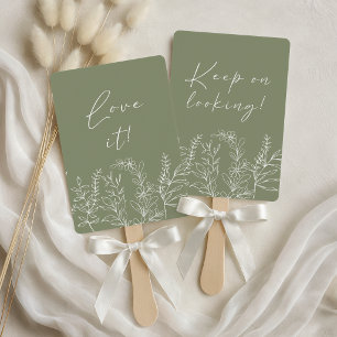 Sage Green Boho Flower Say Yes To The Dress Hand Fan