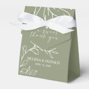 Sage Green Boho Flowers Favor Box