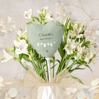 Sage Green Boho Minimalist Baby Shower Balloon